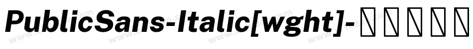 PublicSans-Italic[wght]字体转换